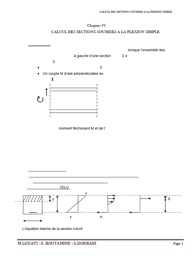 Calcul des sections en flexion simple | PDF | Flexion (matériau ...