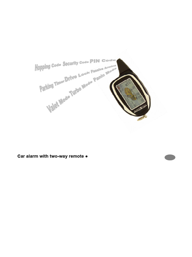 Magicar M871A Car Alarm User Guide | PDF