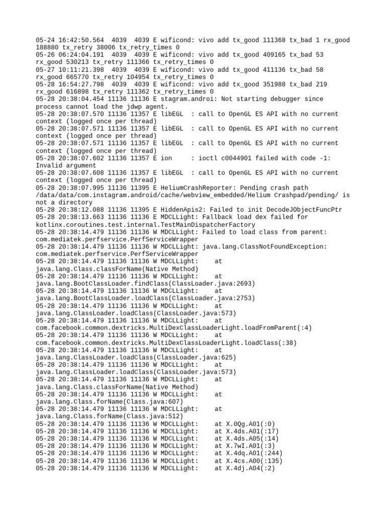 Instagram App Error Log Analysis | PDF | Constructor (Object Oriented ...