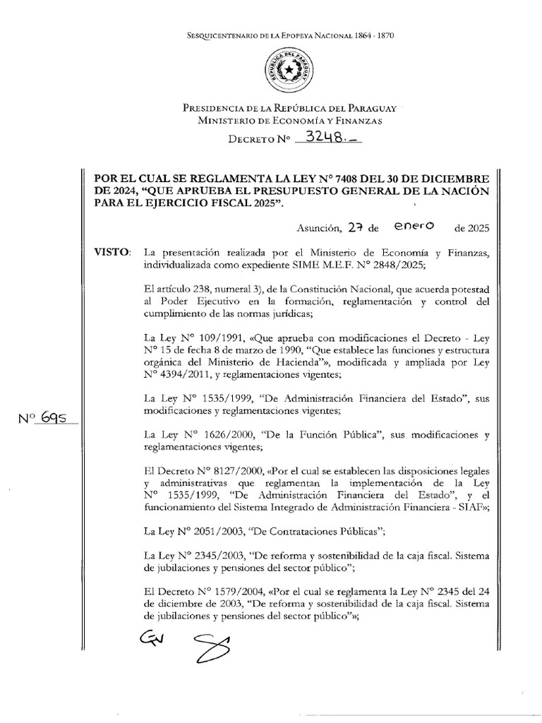 Decreto #3248 - 2025 - Por El Cual Se Reglamenta La Ley #7408 Del 30 de ...