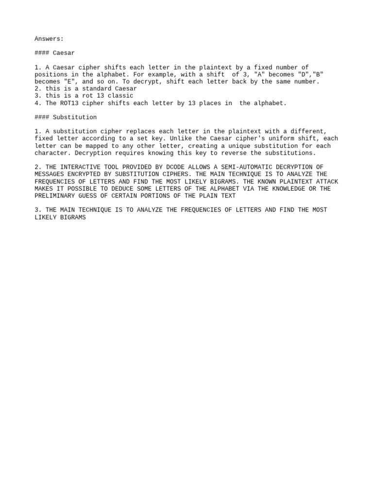 Understanding Caesar and Substitution Ciphers | PDF