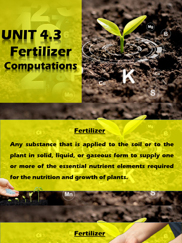 Fertilizer Computation Guide | PDF | Fertilizer | Natural Materials