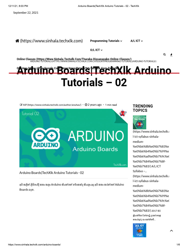 02 - Arduino Boards - TechXlk Arduino Tutorials - 02 - TechXlk | PDF