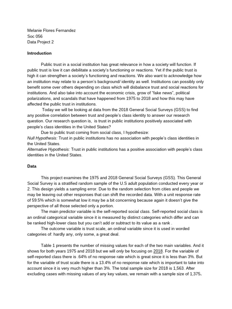 Trust and Class in GSS Data Analysis | PDF | Confidence Interval ...