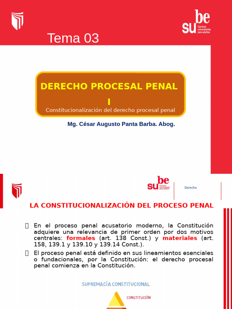 03 - Constitcnlzcn Proceso Penal | PDF | Ley procesal | Debido al proceso
