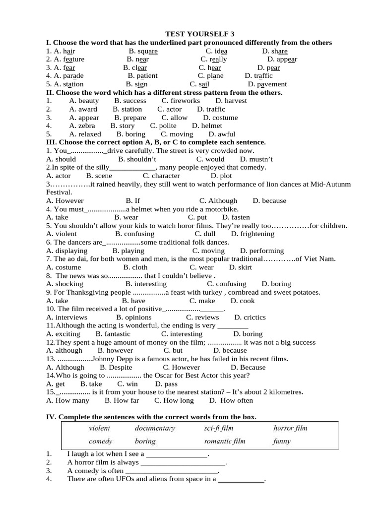 English Language Test Practice | PDF
