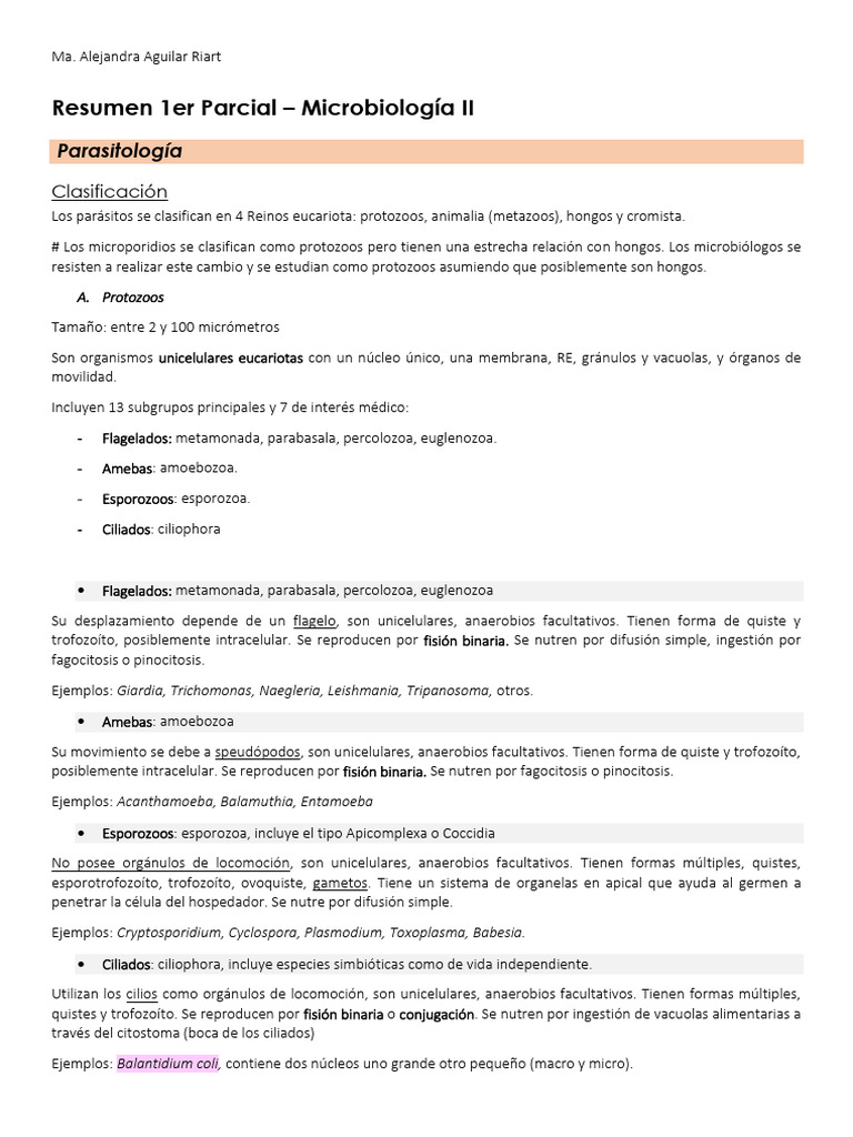 Resumen 1er Parcial Micro II - Alecita | PDF | Biología