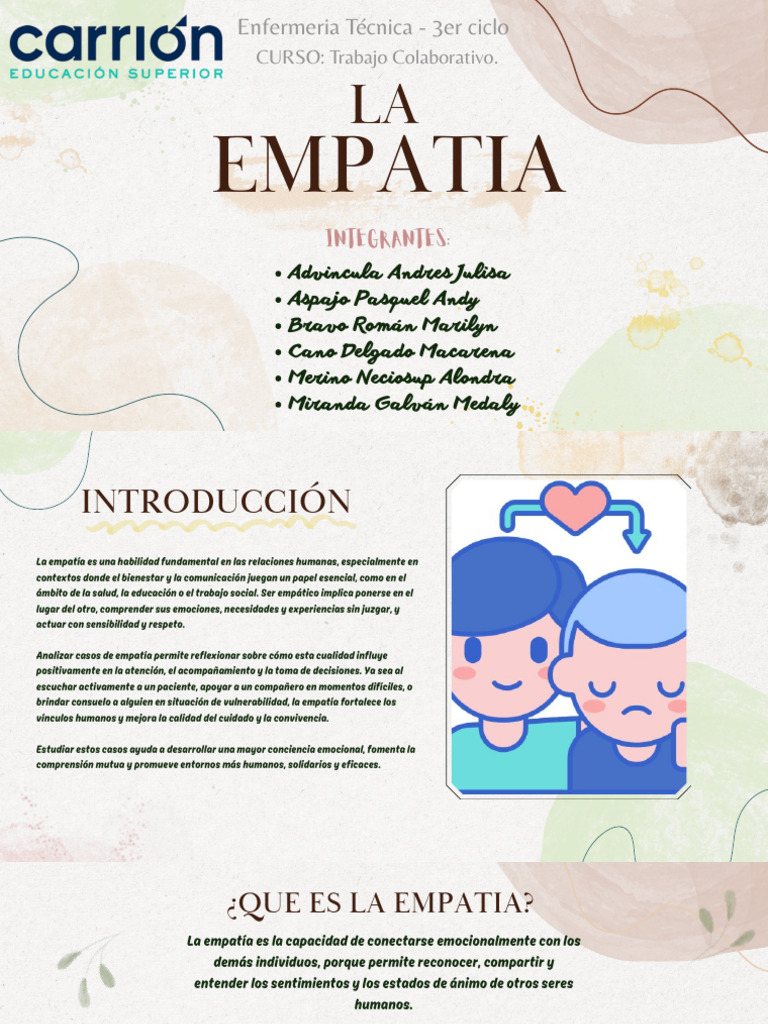 La Empatía: Clave en Relaciones Humanas | PDF | Empatía | Las emociones