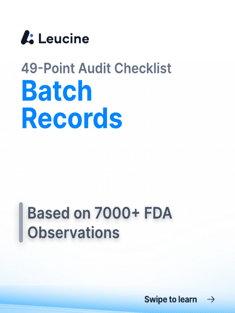 Batch Record Review Checklist | PDF | Audit | Accuracy And Precision