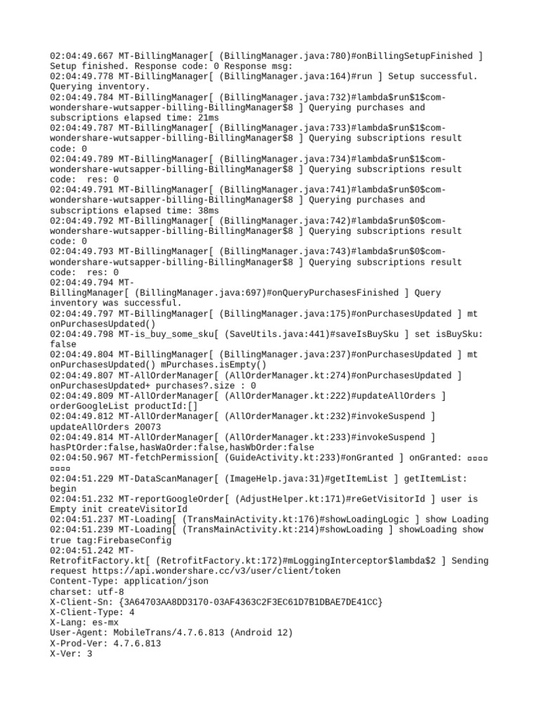 MobileTrans Billing Setup Success | PDF | Java (Programming Language ...