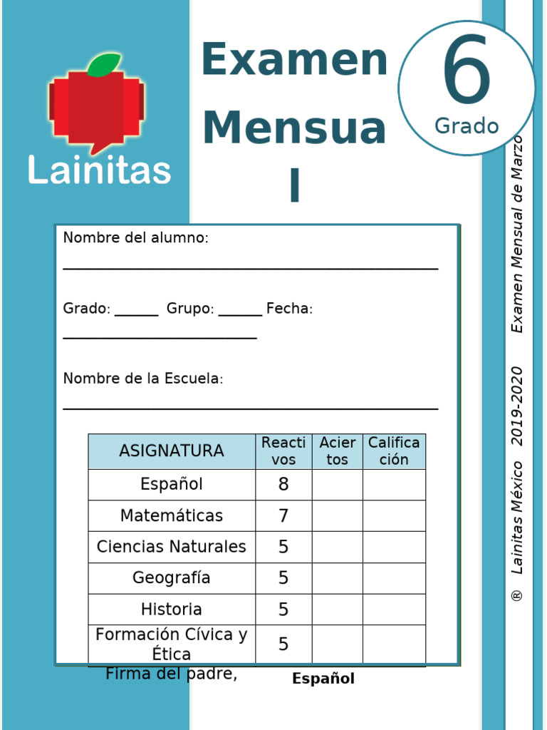 Examen Mensual de 6to Grado 2019-2020 | PDF | imperio Romano | Edades ...