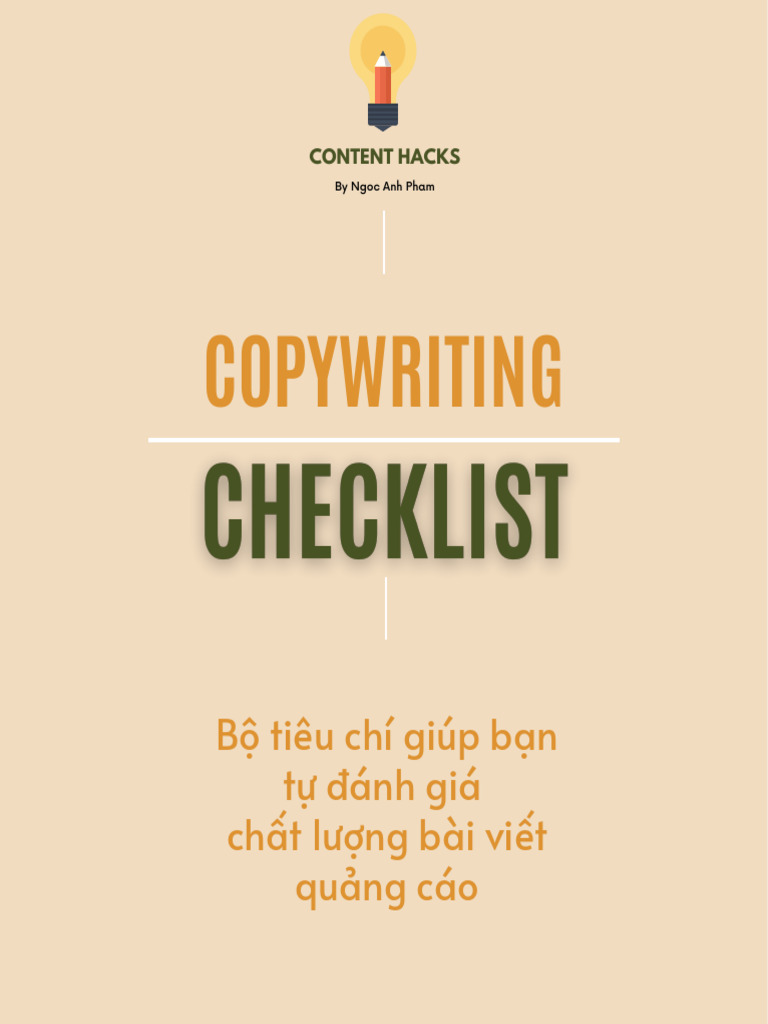 Copywriting Checklist by Ngoc Anh Pham | PDF