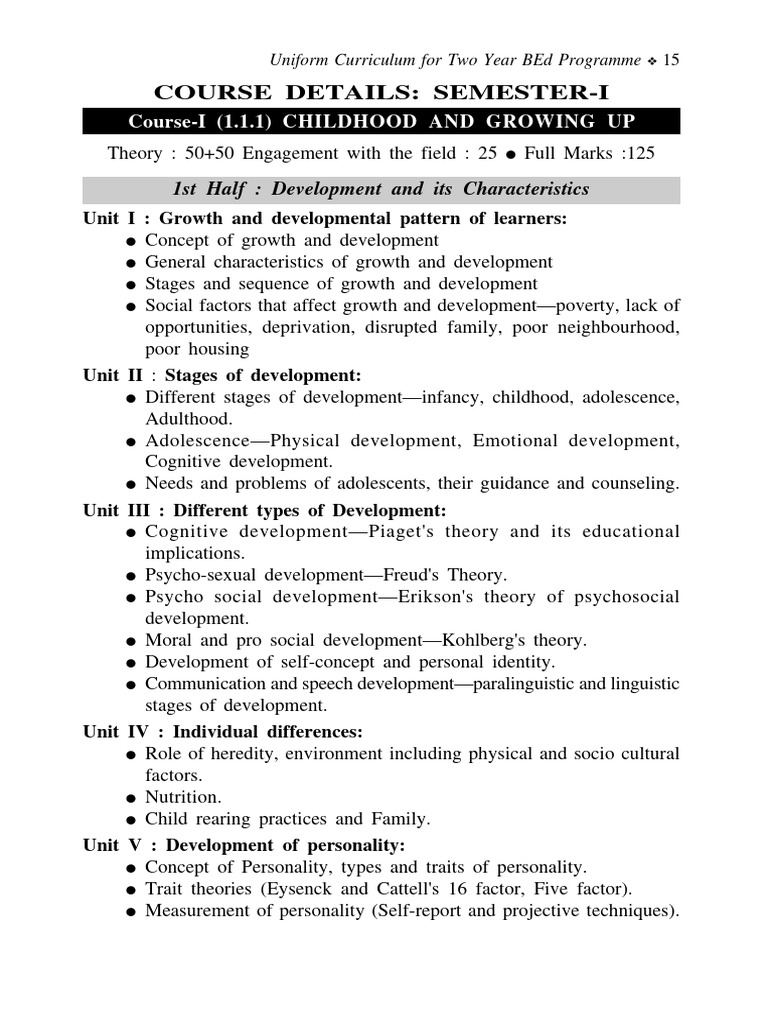 BEd New Syllabus 2018 BU Page 15 64 | PDF | Social Sciences | Learning