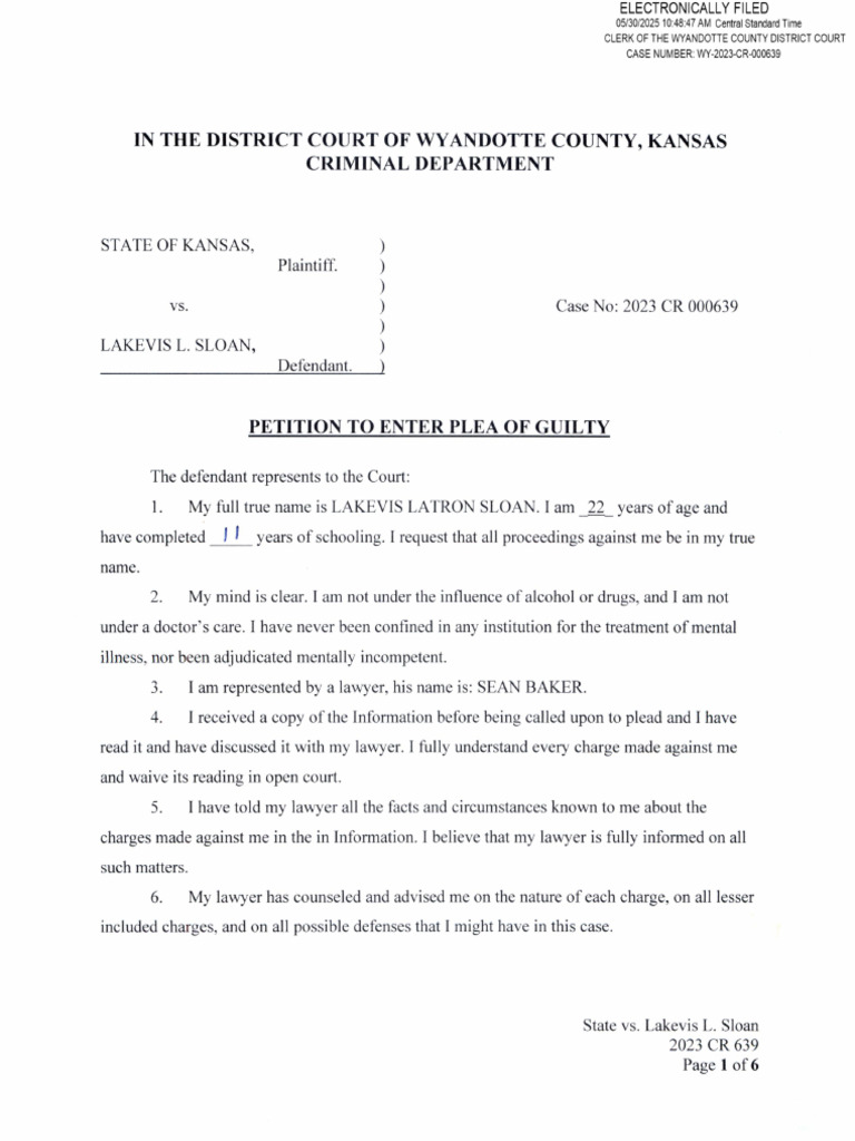 Kansas City Man Pleads Guilty To Killing 6-Year-Old Boy in 2023 | PDF ...