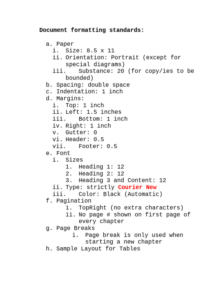 Standard Document Formatting Guidelines | PDF