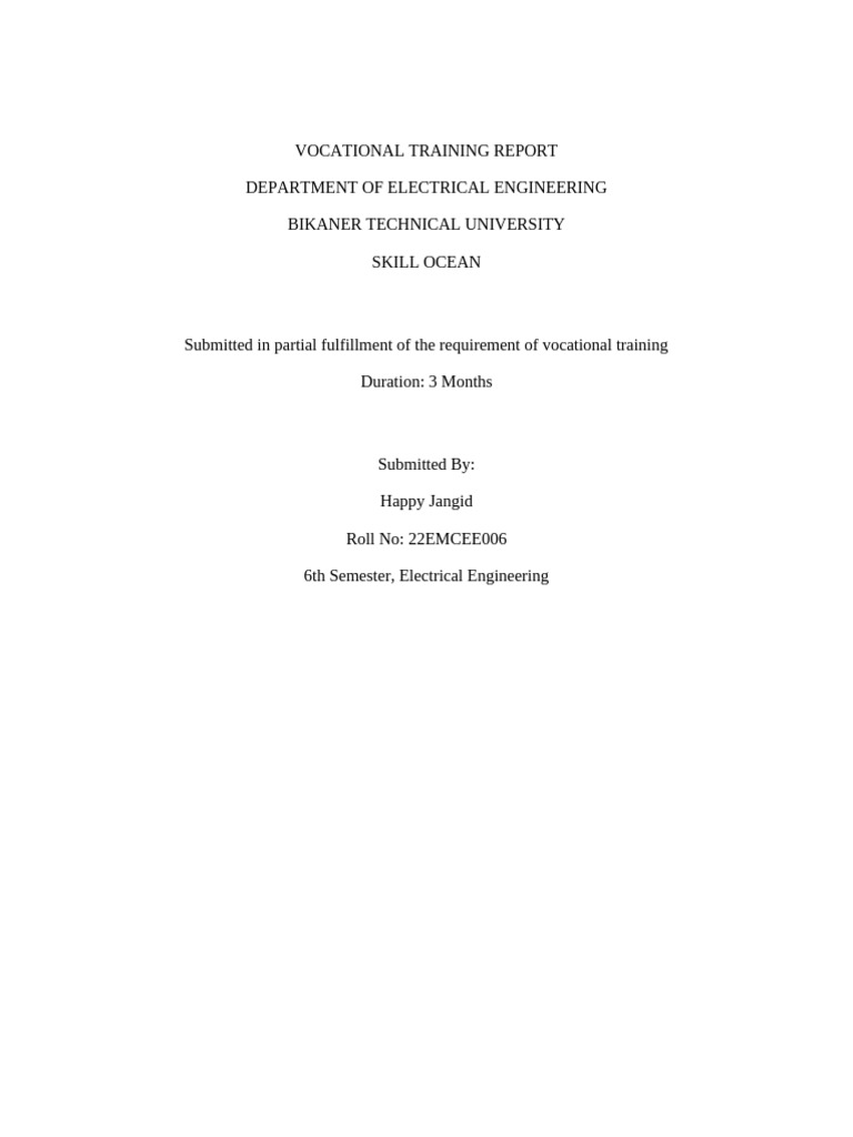 AutoCAD Electrical Training Report | PDF