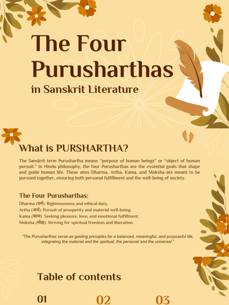 The Four Purusharthas in Sanskrit Literature | PDF | Kama | Moksha