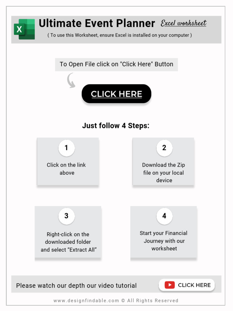 Event Planner Excel Sheet Digital Download EP03 | PDF