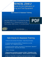 ANSI/NCSL Z540.3 Requirements for Calibration of M&TE