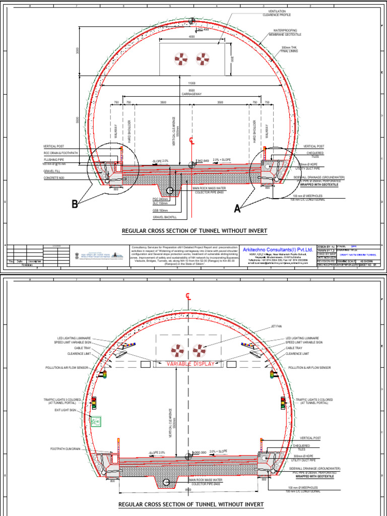 Sikkim Tunnel Project Detailed Report | PDF | Drainage | Tunnel