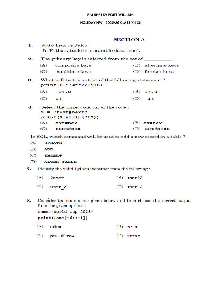 Holiday HW | PDF