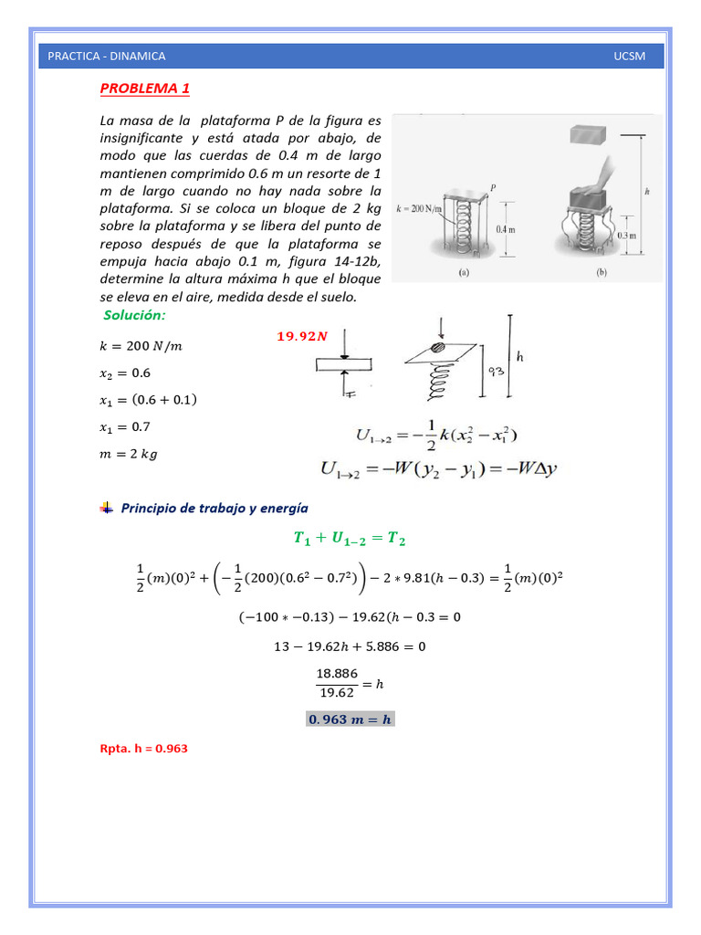 Practica Dinamica 3 | PDF | Mecanica clasica | Masa