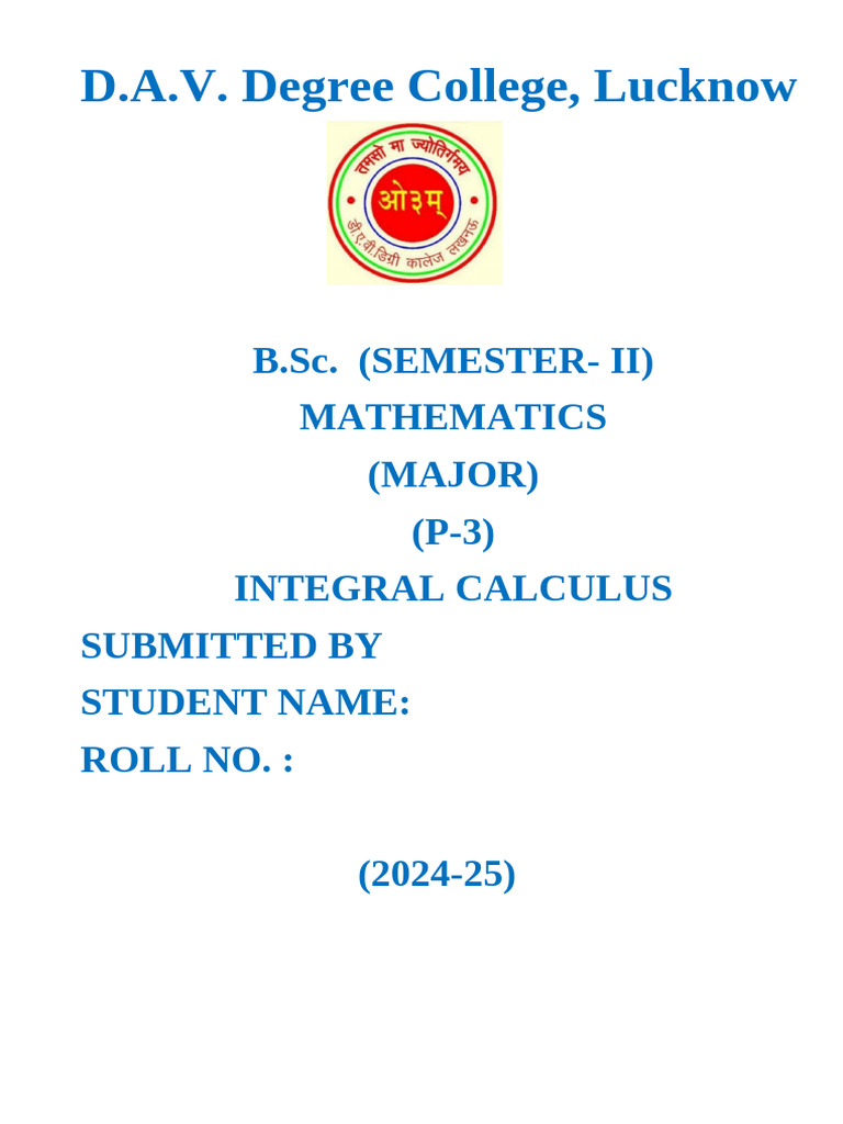 B.Sc. Mathematics Course Outline 2024-25 | PDF