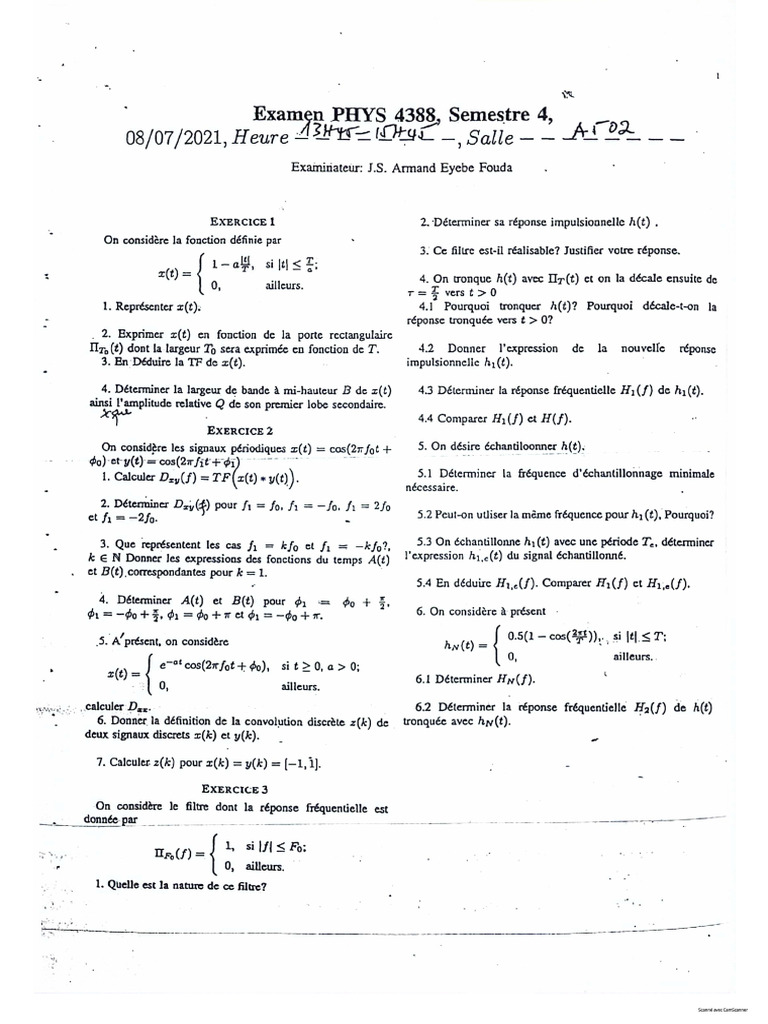 Fax Traitement Du Signal | PDF