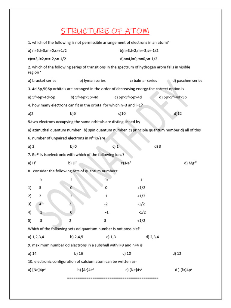 class-11-atomic-structure-mcqs-pdf