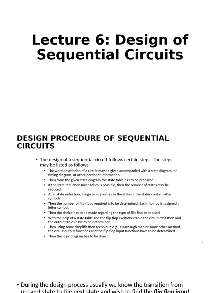 Sequential Circuit Design Procedure | PDF | Electronics | Theoretical ...