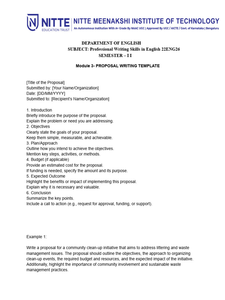 Proposal Writing Template Guide | PDF | Sustainability | Waste Management