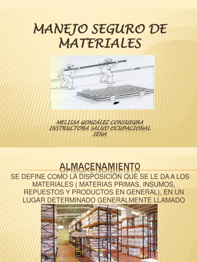 Manejo y Almacenamiento Seguro de Materiales | PDF | Ciencia y matemáticas