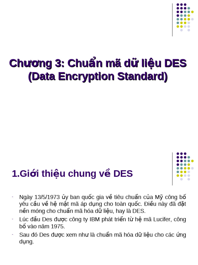 CH NG 3: Chu N Mã D Li U DES (Data Encryption Standard) | PDF