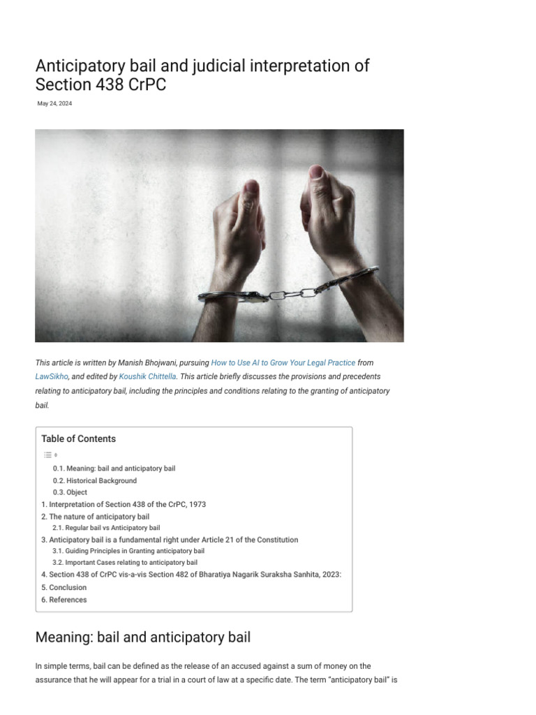 Understanding Anticipatory Bail in India | PDF | Bail | Arrest