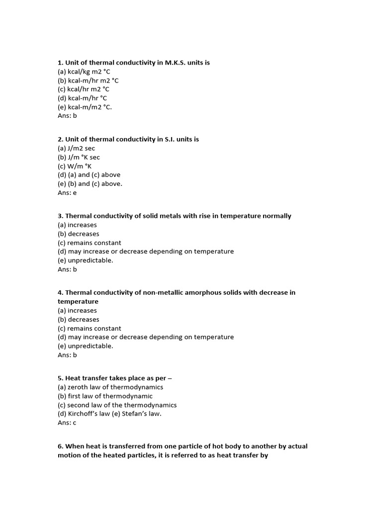 Thermal Conductivity and Heat Transfer Basics | PDF | Heat Transfer | Heat