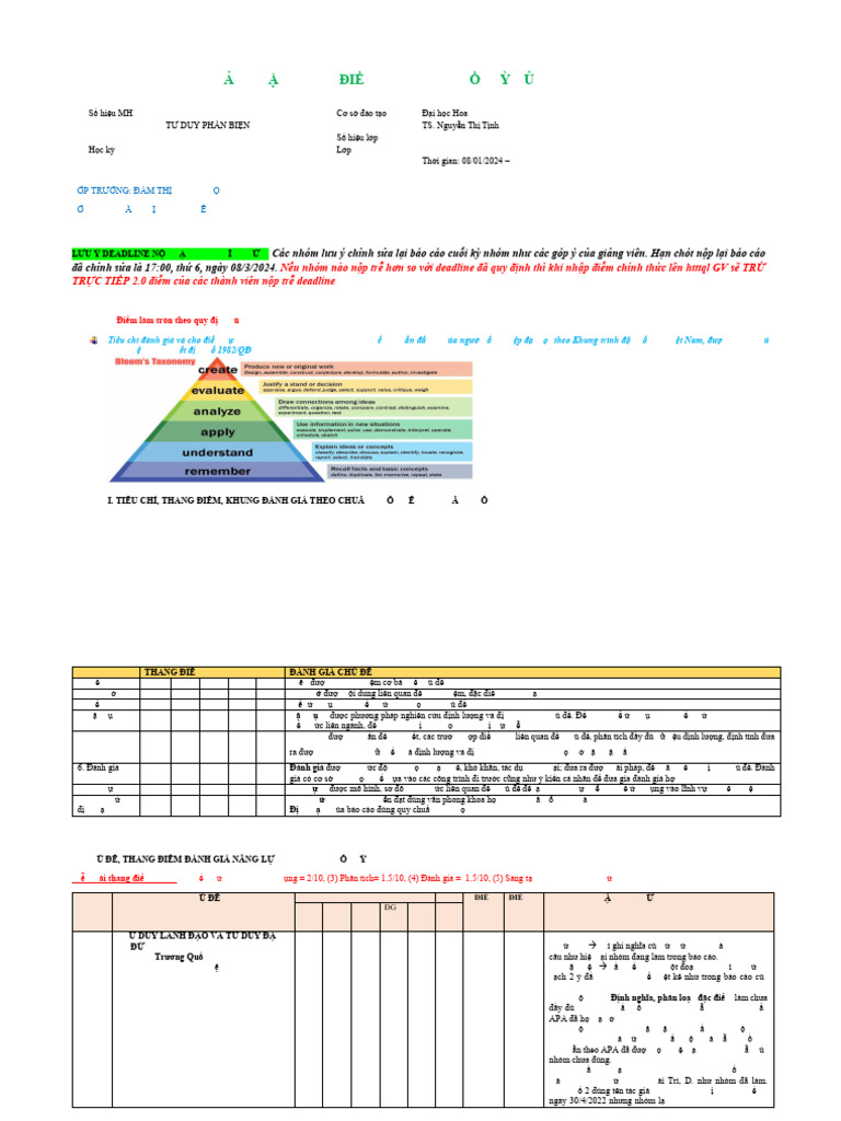 Nhan Xet BAO CAO CHU D - TDPB | PDF