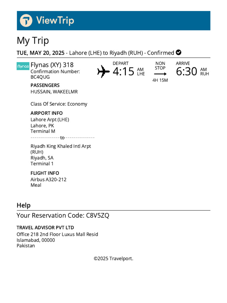 Travelport Viewtrip - My Trip XX1 | PDF
