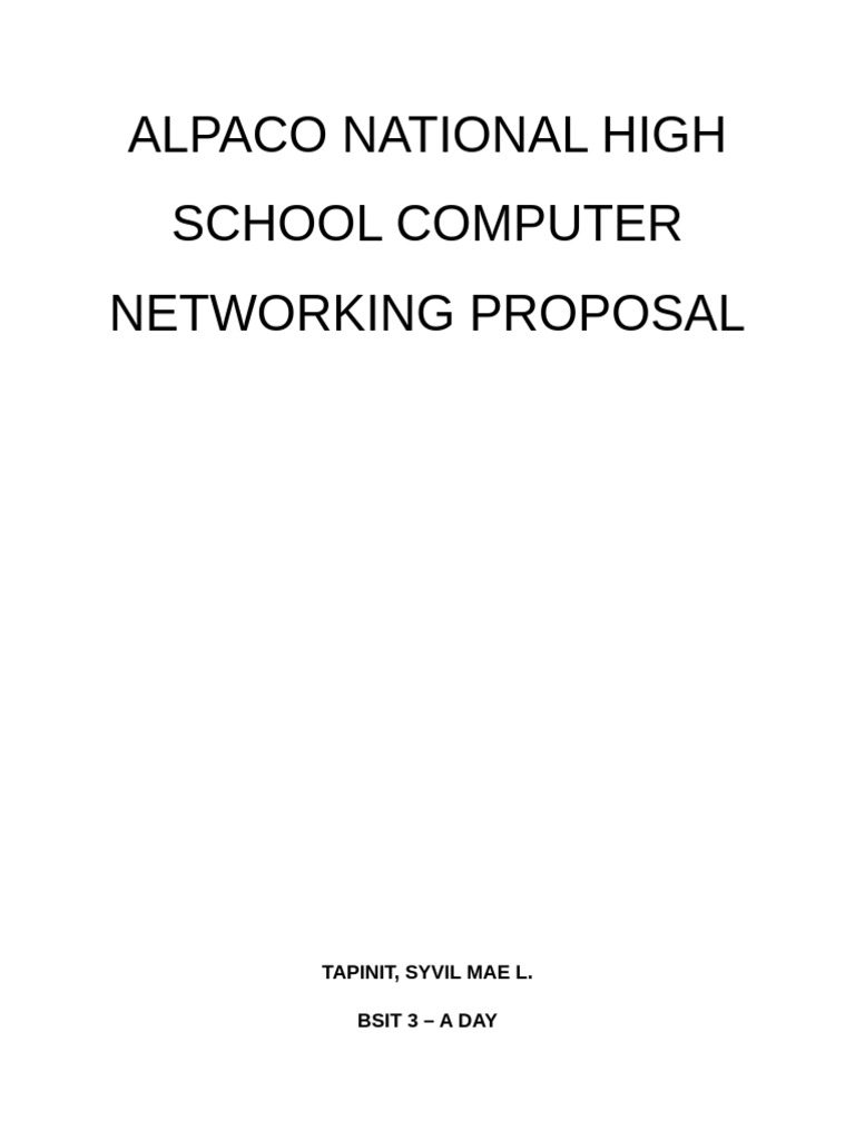Alpaco High School Network Proposal | PDF | Computer Network | Personal ...