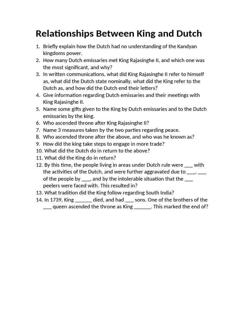 King Rajasinghe II and Dutch Relations | PDF