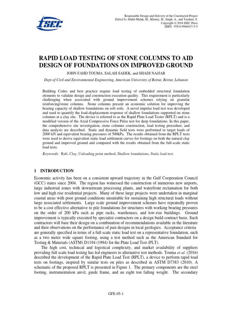 Rapid Load Testing for Stone Columns | PDF | Soil Mechanics | Strength ...
