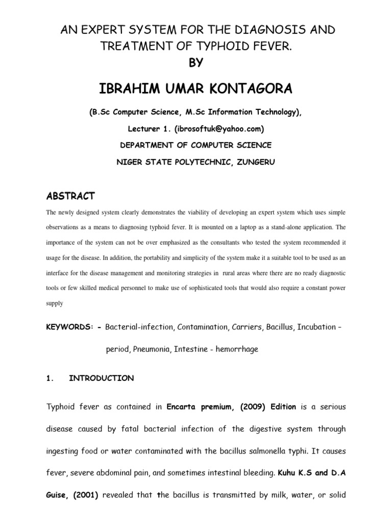 An Expert System For The Diagnosis and T | PDF | System | Microbiology