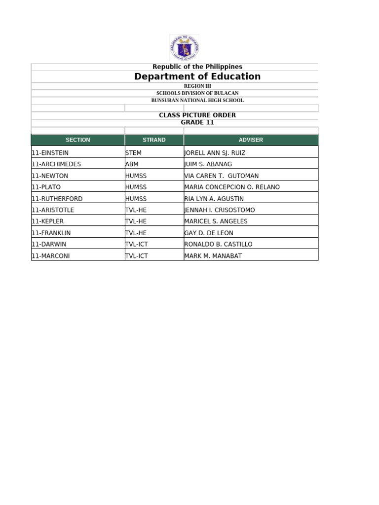 Class Picture Order Final | PDF