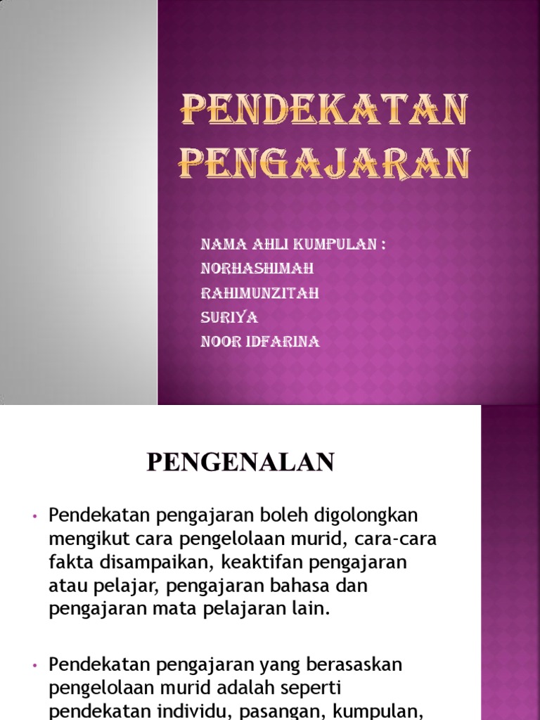 Pendekatan Pengajaran 2 Pdf