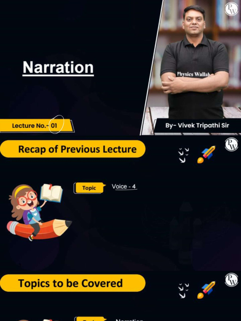 Narration 01 - Class Notes English | PDF