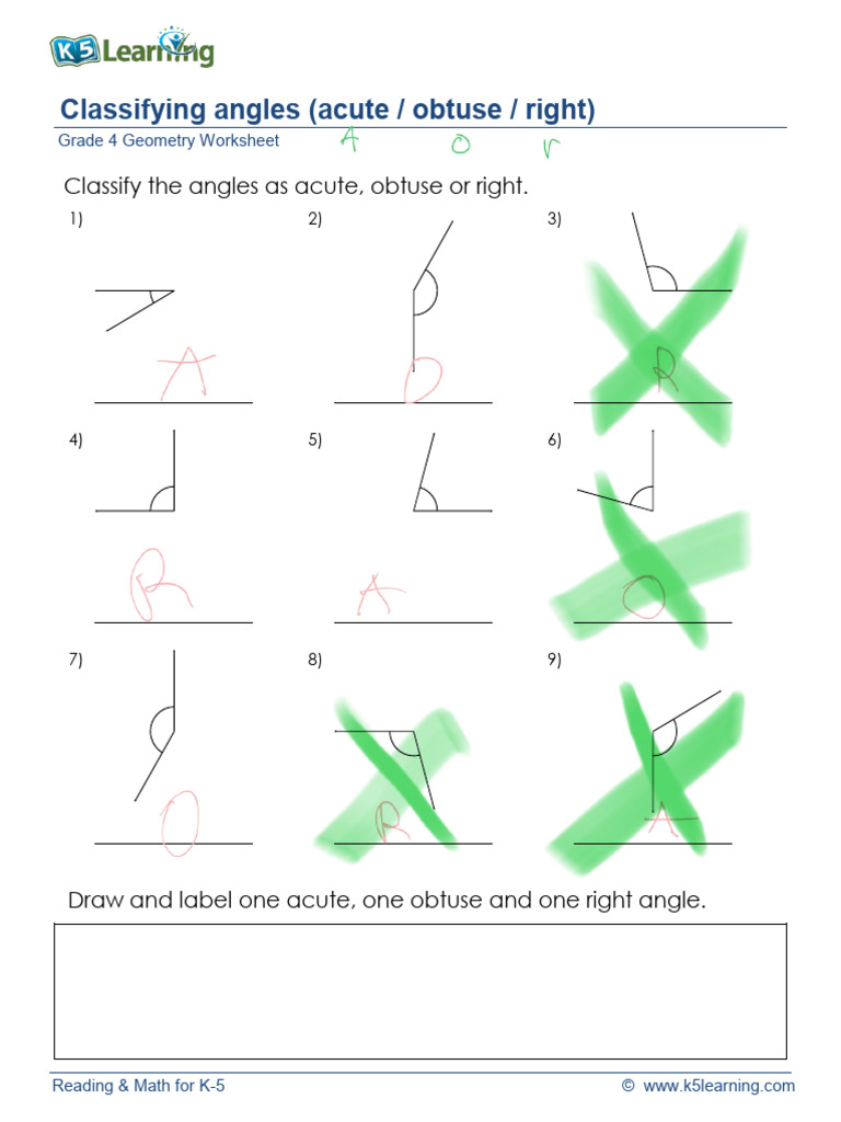 Angles Worksheets: Classify \u0026 Measure with Storyboard That, image size:768x1024