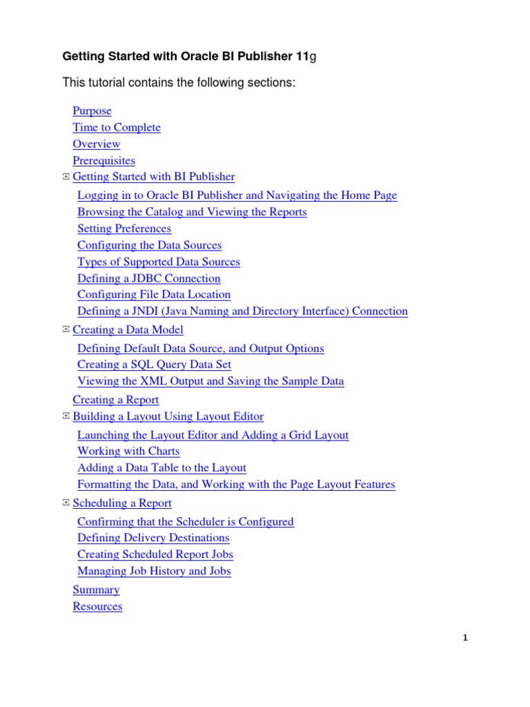 Getting Started with Oracle BI Publisher 11g | PDF | Oracle Database ...
