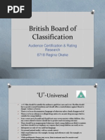 British Board of Classification: Audience Certification & Rating Research 6718 Regina Okeke