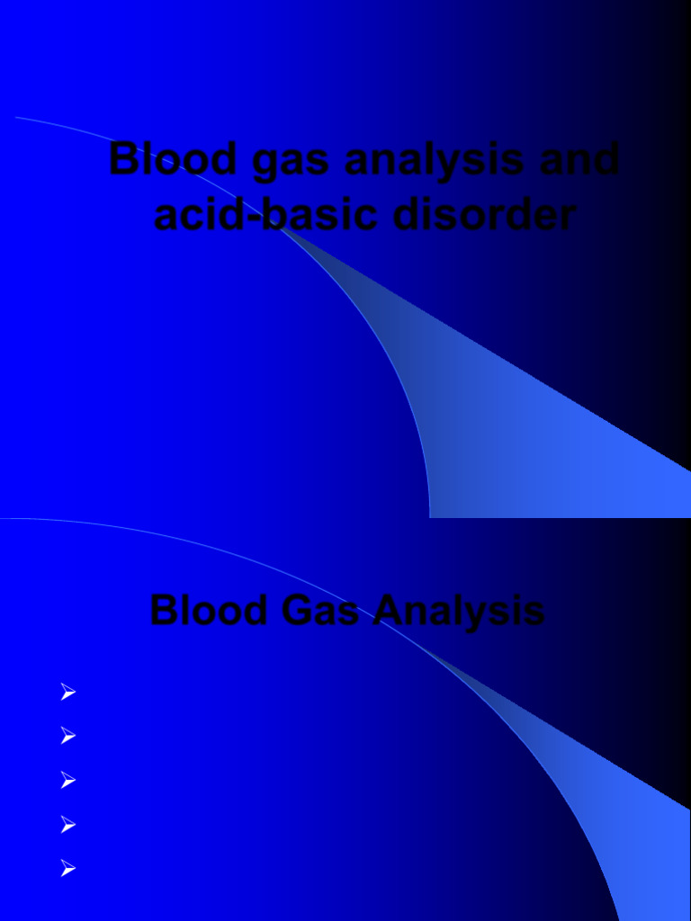 Blood Gas Analysis and Acid-Basic Disorder | PDF | Blood | Intensive ...