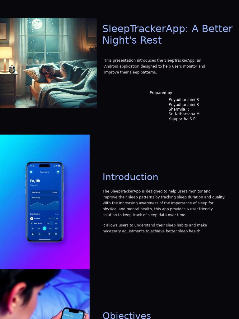 SleepTrackerApp: Monitor Your Sleep Patterns | PDF | Mobile App | Sleep