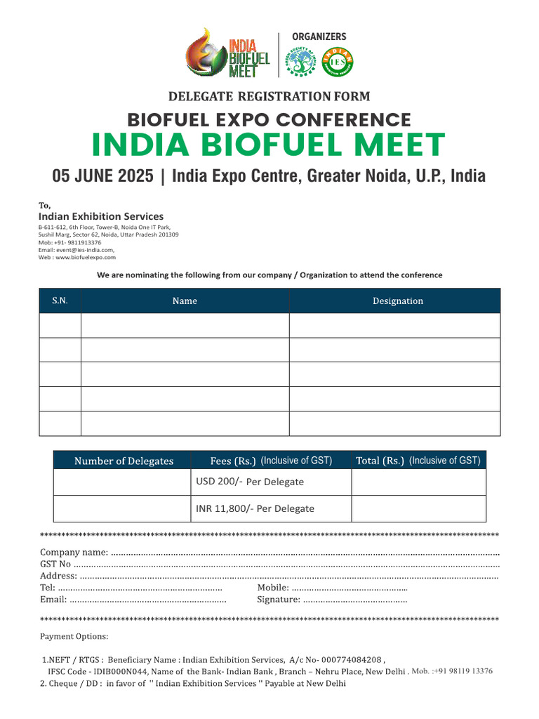 India Biofuel Expo 2025 Details | PDF